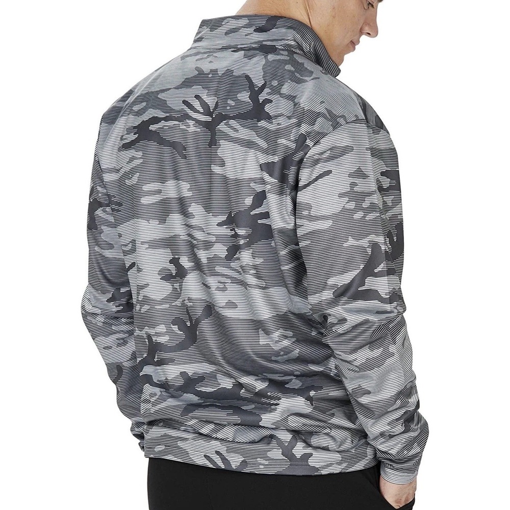 NWT Zubaz Carolina Panthers NFL Men's Grey Tonal Camo 1/4 Zip Pullover Sz Large - Picture 2 of 6